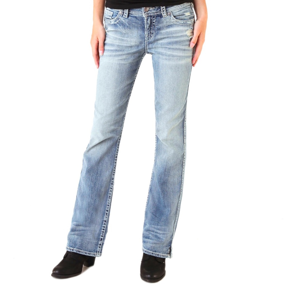 Silver Suki Slim Bootcut Jeans in Medium Stonewashed size 30/33.